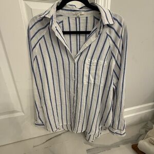Z Supply Blue and White Striped Casual Shirt